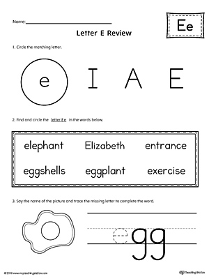 Learning the Letter E can be easy and simple with the right tools. Download this action pack worksheet and help your student learn all about the letter E.