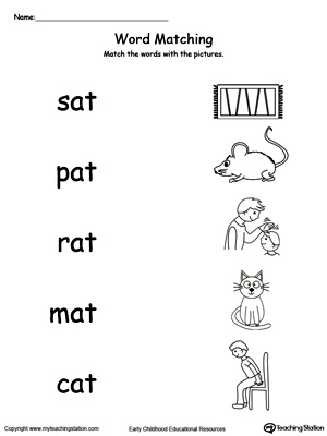 kindergarten word families printable worksheets myteachingstationcom
