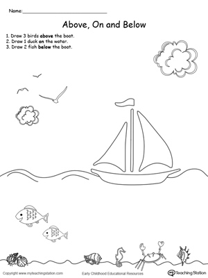 Preschool Position and Direction Printable Worksheets