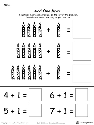 Kindergarten Addition Printable Worksheets | MyTeachingStation.com