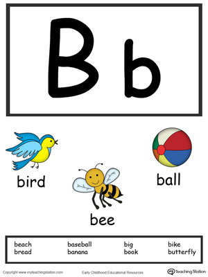 *FREE* Letter B Alphabet Flash Cards for Preschoolers