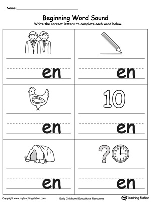 EN Word Family Workbook for Preschool | MyTeachingStation.com