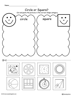 free shape sorting place the circles and squares into the correct