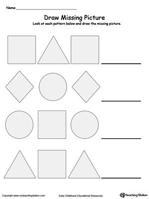 kindergarten patterns printable worksheets myteachingstationcom