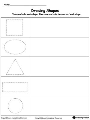 preschool shapes printable worksheets myteachingstationcom