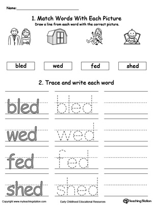 ED Word Family Connect, Trace and Write | MyTeachingStation.com