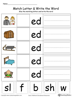 ED Word Family Building Words in Color | MyTeachingStation.com