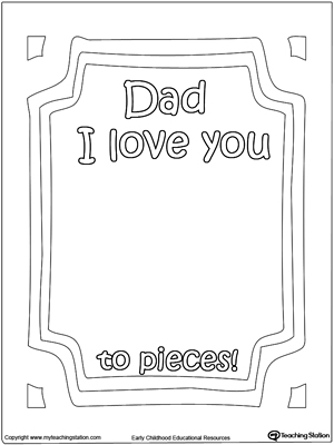 Dad I Love You to Pieces Printable Page | MyTeachingStation.com