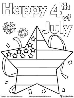 4th of july star flag coloring page myteachingstationcom