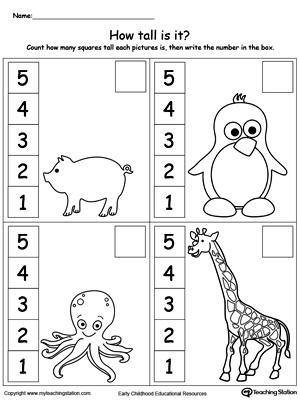 kindergarten measurement printable worksheets