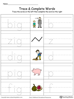 IP Word Family Trace and Write in Color | MyTeachingStation.com
