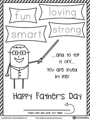 Father's Day Card Crazy About You Coloring Page | MyTeachingStation.com