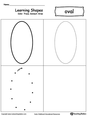 learning shapes color trace connect and draw a oval