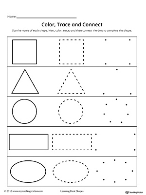Learning Basic Shapes: Color, Trace, and Connect | MyTeachingStation.com