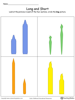 Long and Short Pictures in Color | MyTeachingStation.com