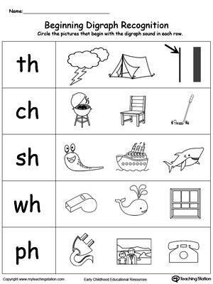 beginning digraph picture match myteachingstationcom