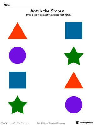 free match the shapes in color myteachingstation com