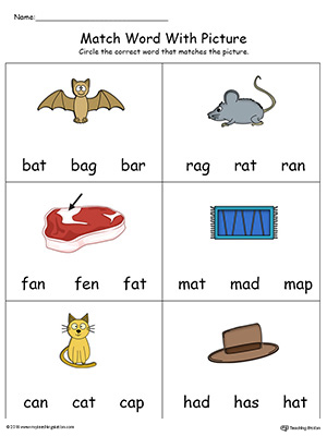Early Childhood Word Families Worksheets | MyTeachingStation.com