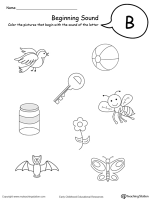 FREE* Say and Trace: Letter B Beginning Sound Words Worksheet