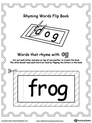 Use this Printable Rhyming Words Flip Book OG to teach your child to see the relationship between similar words.