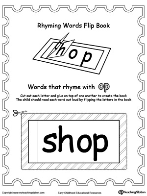 Use this Printable Rhyming Words Flip Book OP to teach your child to see the relationship between similar words.