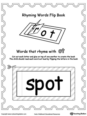 Printable Rhyming Words Flip Book OT