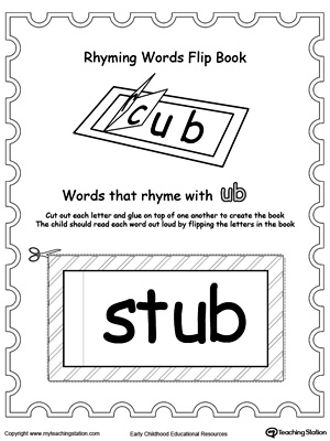 Use this Printable Rhyming Words Flip Book UB to teach your child to see the relationship between similar words.