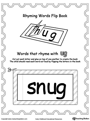 Use this Printable Rhyming Words Flip Book UG to teach your child to see the relationship between similar words.