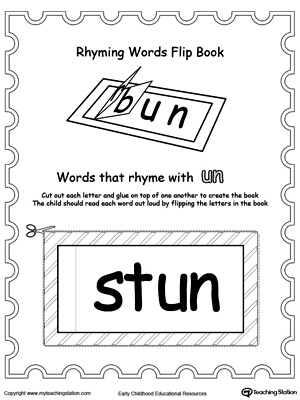 Use this Printable Rhyming Words Flip Book UN to teach your child to see the relationship between similar words.