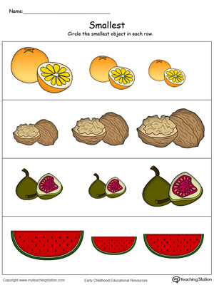 Biggest Worksheet: Identify the Biggest Fruit in Color