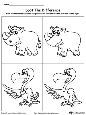 free spot the difference on the animals rhino and vulture myteachingstation com
