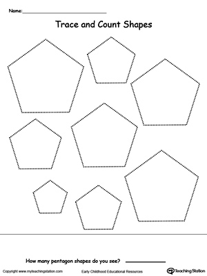 Trace and Count Pentagon Shapes | MyTeachingStation.com