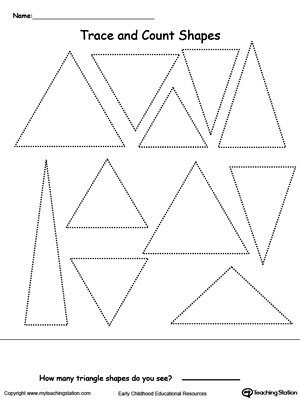 Trace And Count Triangle Shapes Myteachingstation Com
