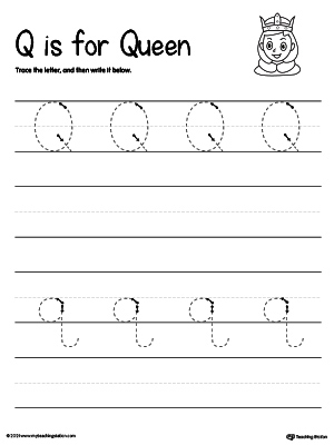tracing and writing the letter q myteachingstationcom