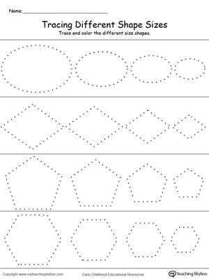 *FREE* Tracing Different Shape Sizes: Oval, Diamond, Pentagon and ...