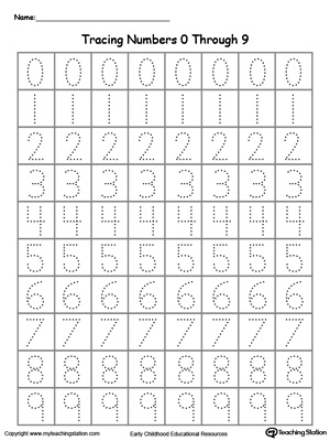 *FREE* Tracing Numbers 0 Through 9 | MyTeachingStation.com