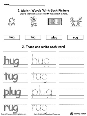 UG Word Family Workbook for Kindergarten | MyTeachingStation.com