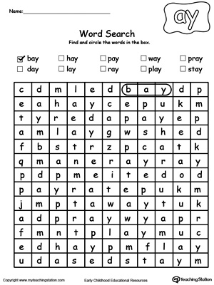 ay word family workbook for kindergarten myteachingstationcom