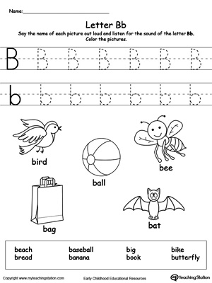 *FREE* Words Starting With Letter B | MyTeachingStation.com