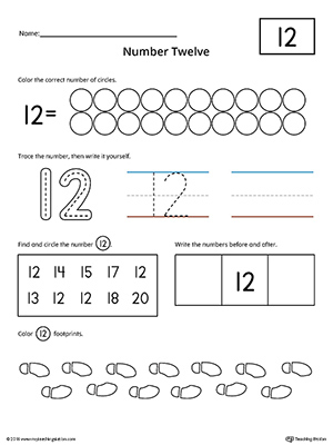 Number 12 Worksheet For Preschool