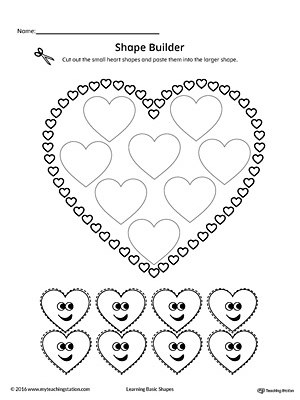 Geometric Shape Builder Worksheet: Heart | MyTeachingStation.com