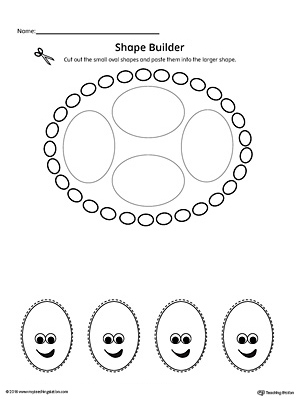 Geometric Shape Builder Worksheet: Oval | MyTeachingStation.com