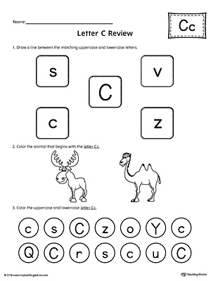 Printable Kindergarten Worksheets With Letter C / Letter C coloring