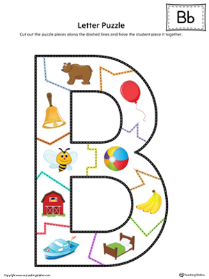 printable books butterfly kindergarten for Color in Puzzle B Letter