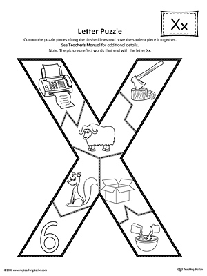 letter x puzzle printable myteachingstationcom