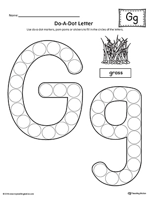 letter g do a dot worksheet myteachingstationcom