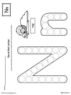 Letter Formation Play-Doh Mat: Letter N Printable