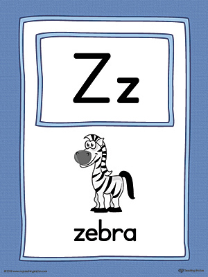 letter z large alphabet picture card printable color myteachingstation com