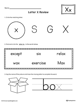 Download Learning the Letter X Worksheet | MyTeachingStation.com