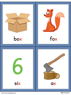 words that end with x for kindergarten